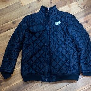 Ecko Unlimited Black Quilted Puffer Jacket